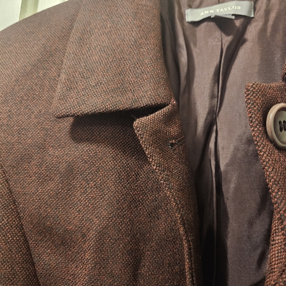 Ann Taylor wool suit, red/black, sz 8 - Picture 5 of 7